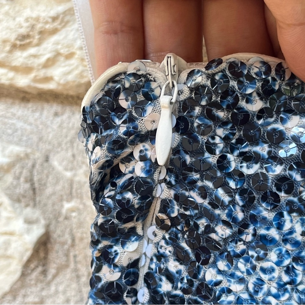 Revolve Superdown Blue Silver Snakeskin Sequin Re… - image 8